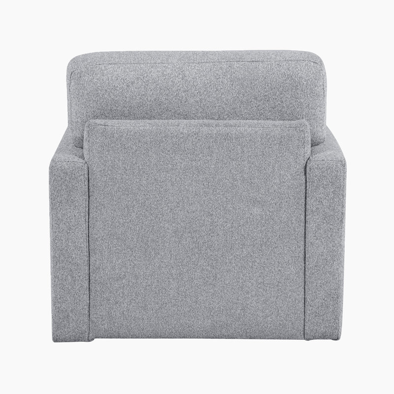Darrielle 35" Modern & Contemporary Swivel Armchair with Boucle Fabric Upholstery, 360-Degree Swivel, Foam over Pocket Coils