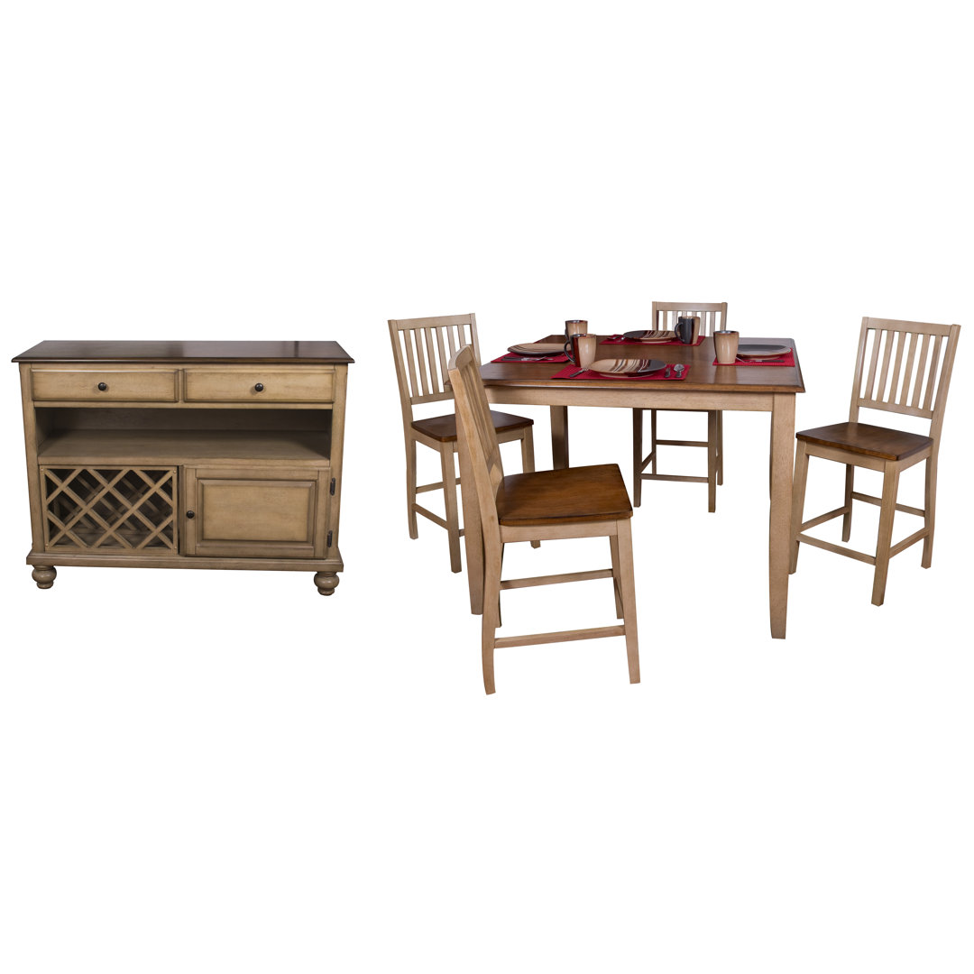 Huerfano Valley Solid Wood Top Four Leg Dining Set Loon Peak®