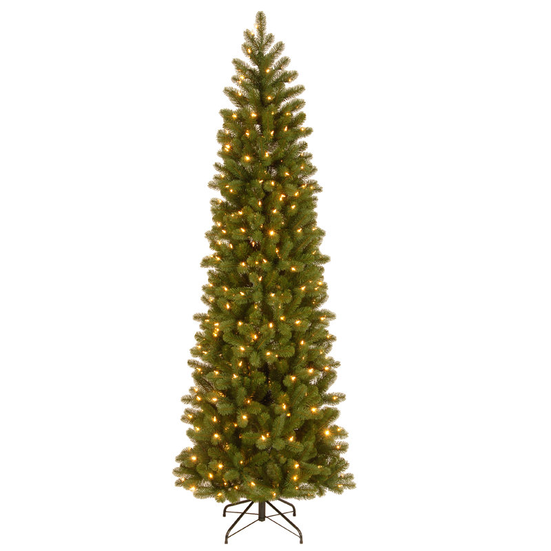 Downswept DouglasFir Pencil Slim Tree with Dual Color LED Lights, 7.5' H