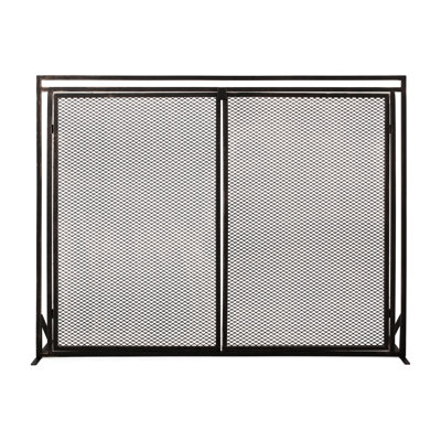 Strong Iron Fireplace Screen With Matte Finish - 30.65"h X 39.94"w, Dependable Modern Screen, 39.94"w 30.65"h, Space Option