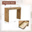 Élégante table de bar en grain de bois naturel - 50 pouces de long, un choix pratique pour les maisons modernes. Autocollant texturé en grain de bois, équipé de deux tiroirs