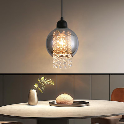 1-Light Matte Black Kitchen Island Pendant