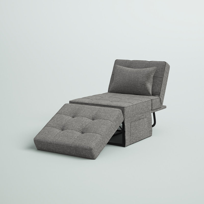 Cimino Upholstered 28'' Reclining Sofa Bed, Dark Gray