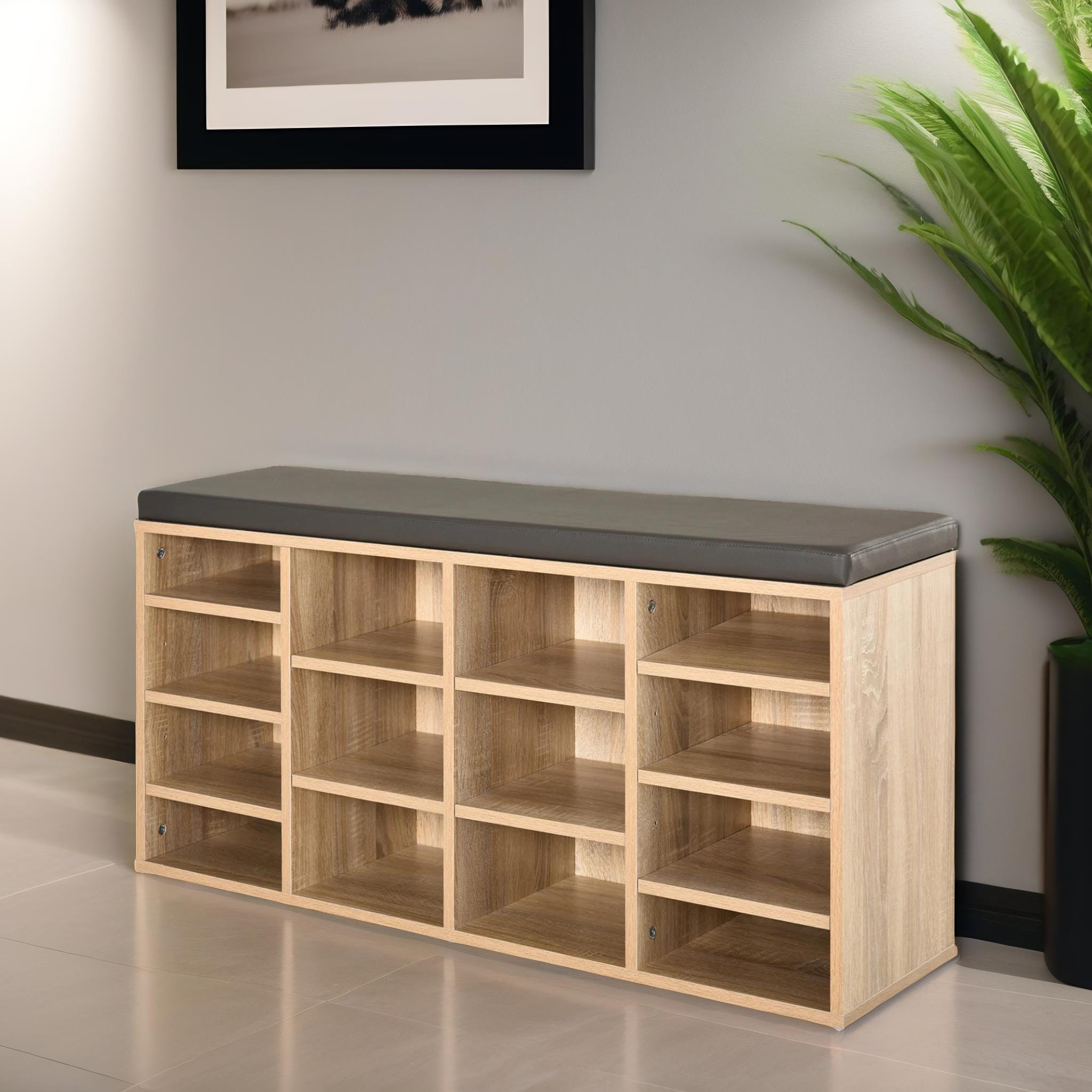 LoftDesigns 14 Shoe Bench Shoe Storage Bench With Seat Hallway