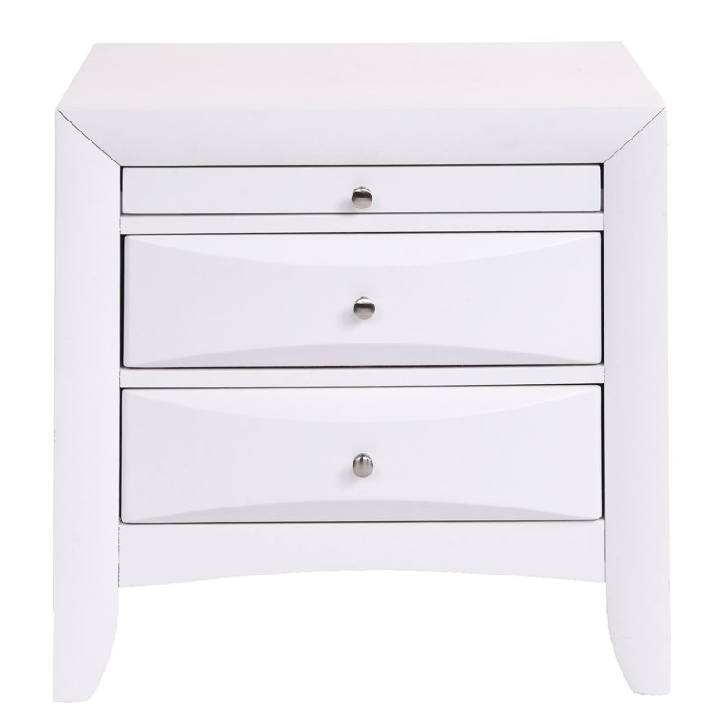 Table de chevet de chambre à coucher blanche avec deux tiroirs élégants 2 - Améliorez la fonctionnalité