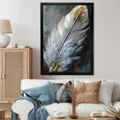 Kammy " Gold Boho Chic Feathers V "