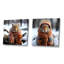 «Dressed Squirrel In Morning Snow I», ensemble de 2 reproductions d'art sur toile écureuil-1327823498-1327823502