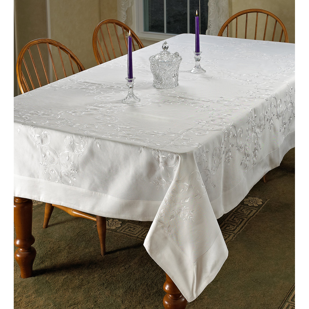 Ayva Embroidered Vintage Tablecloth Astoria Grand