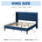 Modern Velvet Upholstered Platform Bed With Wooden Slats Wingback Headboard Included-513484956-513484950