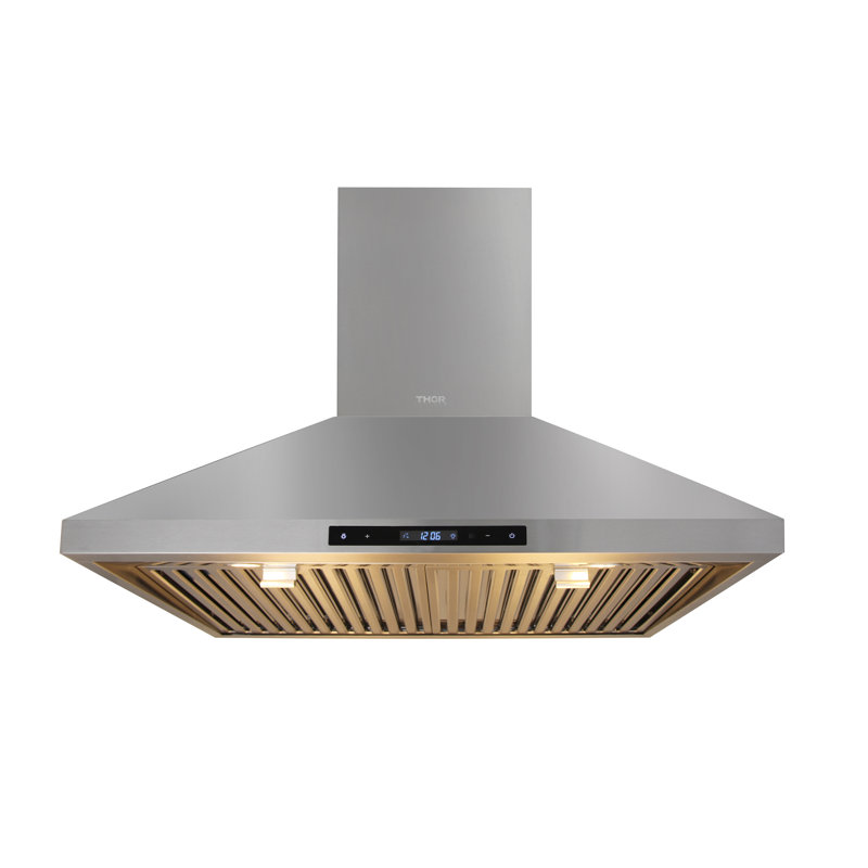 Hotte murale 36 po 600 CFM à conduit argentée avec télécommande incluse, 36"