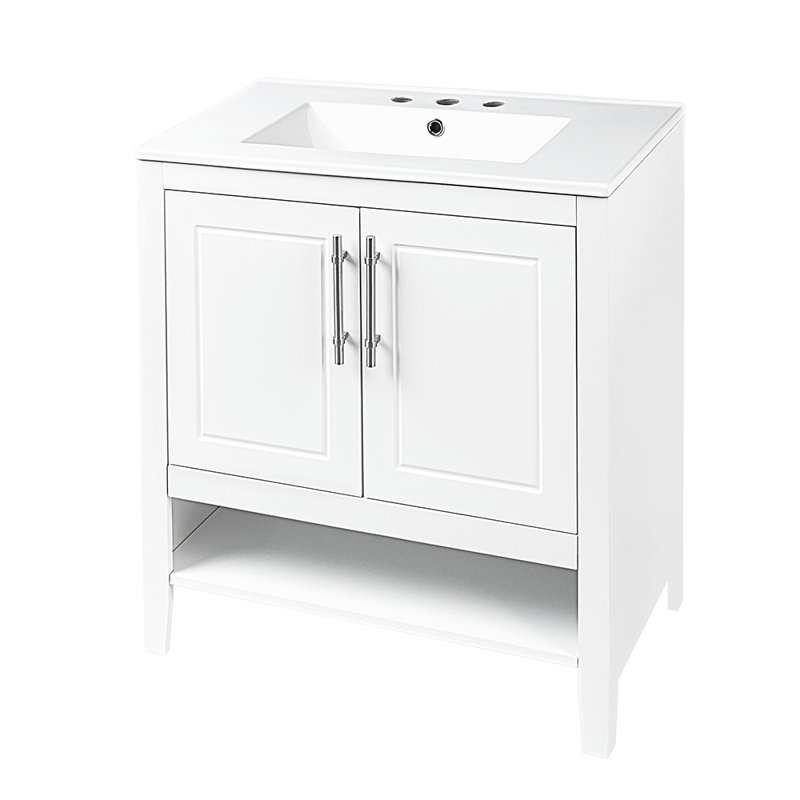 Meuble-lavabo simple avec comptoir Moshell 30,01, Blanc