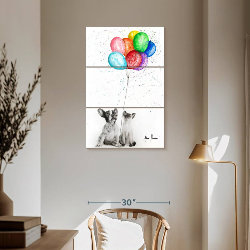 Brampt les huit ballons, H 57 po x l 36 po