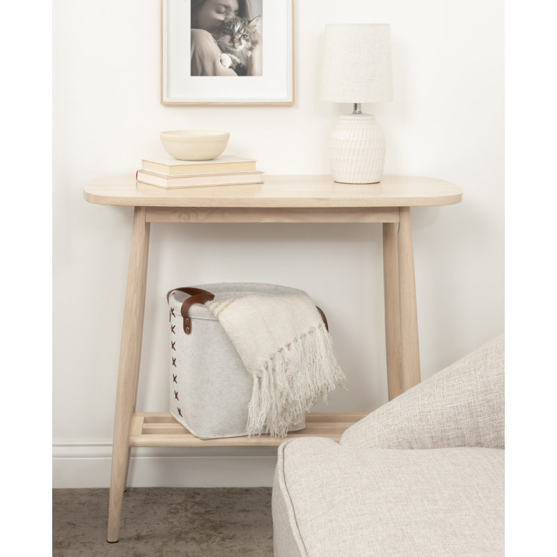 Tiered Rectangle Console Table with Storage