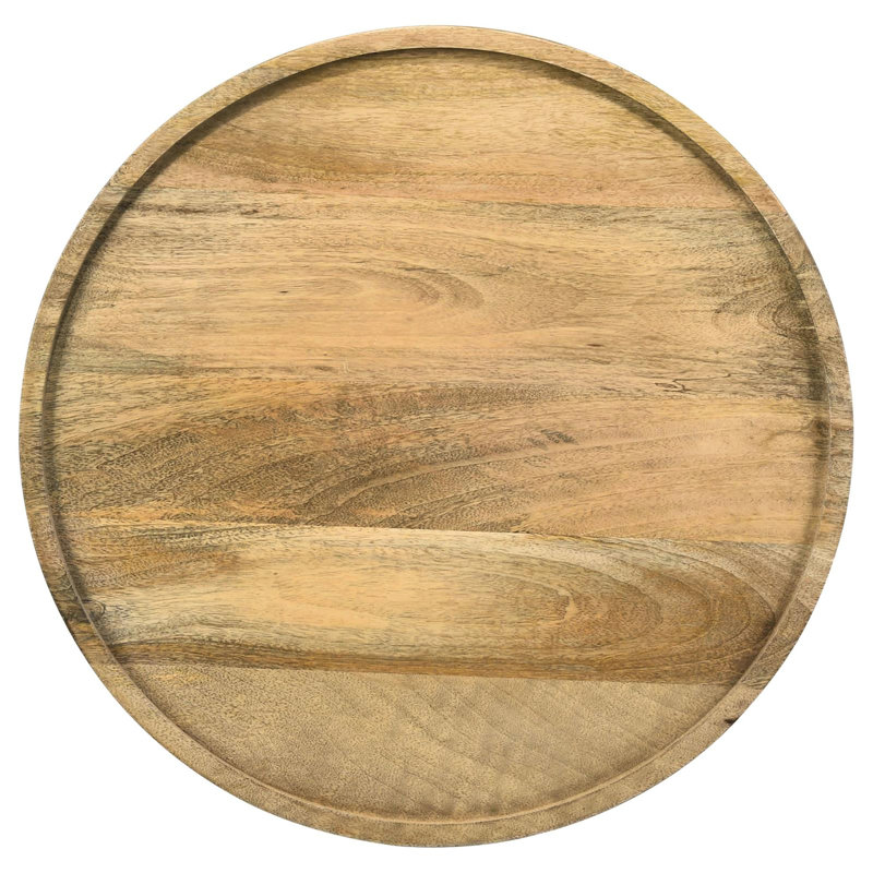 Table en bois de manguier à finition naturelle - 24 po x 20 po, Brun