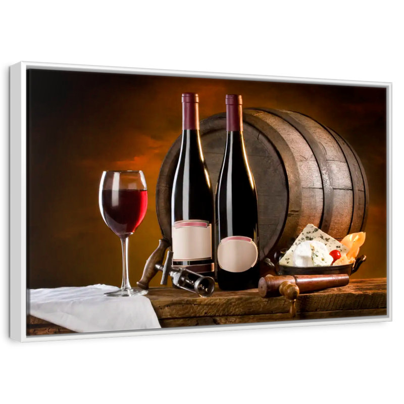 Vin rétro raffiné, Cadre flottant blanc, 43 po x 29 po