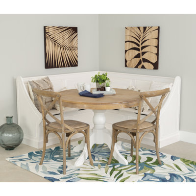 Selby 6 - Person Solid Pine Corner Breakfast Nook with Hidden Storage Set