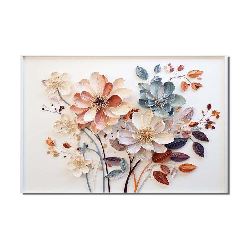 «White Botanical Collage - Abstract Botanicals», reproduction d'art sur toile