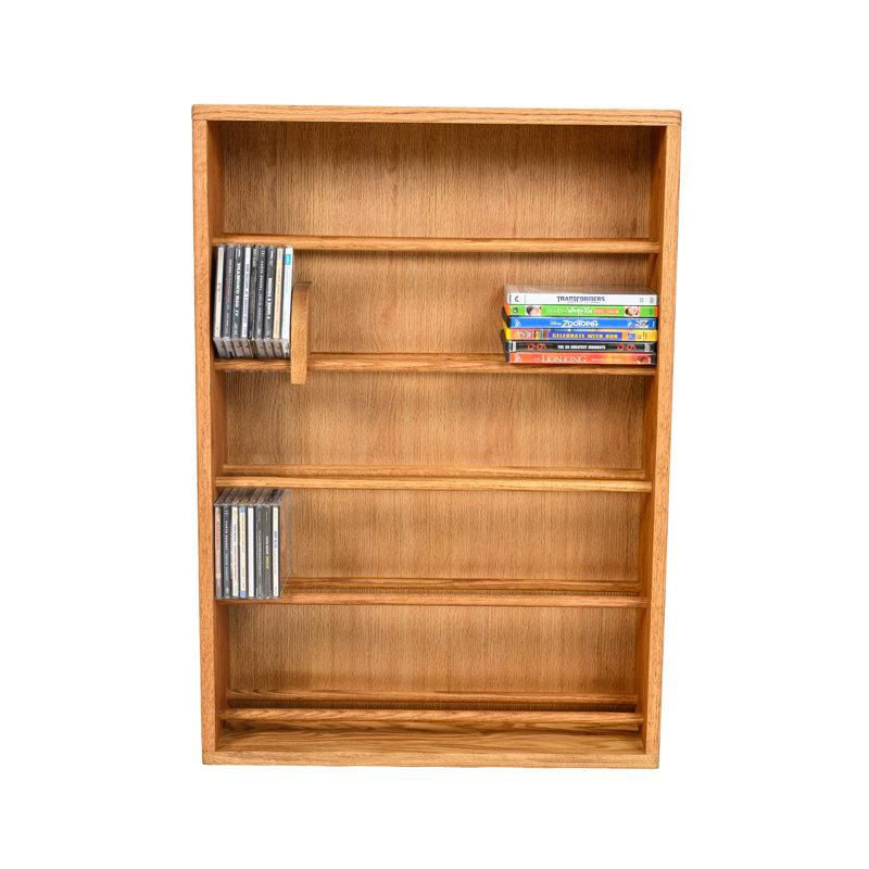Dowel-Style Wooden CD Rack - 06W Series, Clear, 33.5" H x 24.25" W x 6.5" D