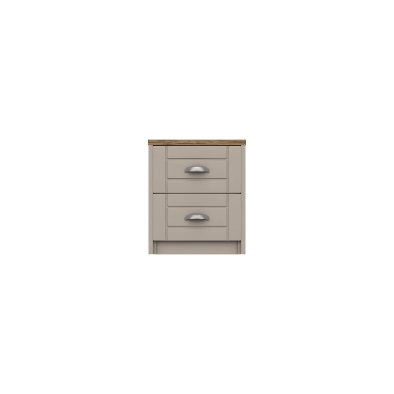 Newhaven 43.4cm W Manufactured Wood Bedside Table, Natural Rustic Oak/Fired Earth