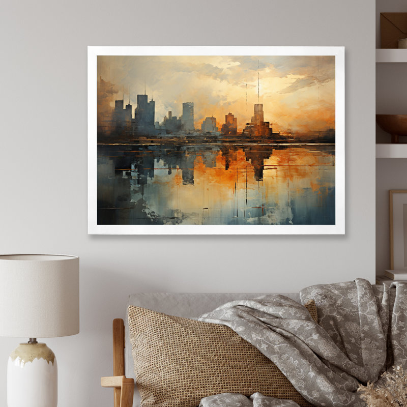 «Sky Skyline Enigma III», reproduction sur toile, H 34 po x l 44 po x P 1,5 po, Cadre simple blanc