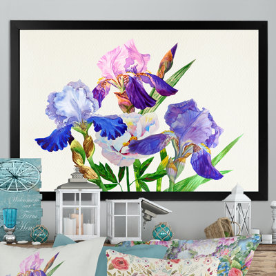 «Iris bleu et mauve en été III», reproduction sur toile flottante