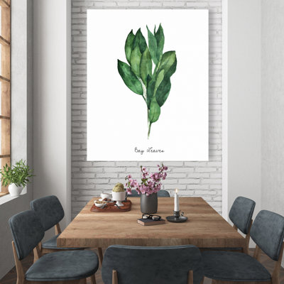 Ensemble de feuilles de laurier - Illustration de gastronomie sur toile