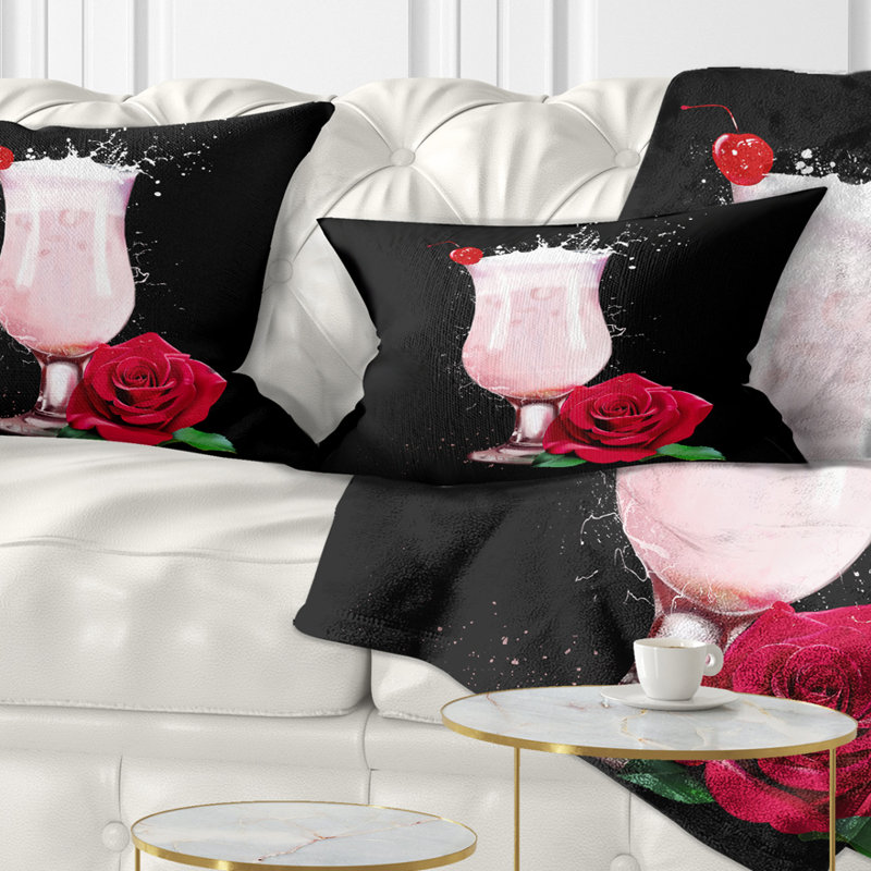 Coussin de cocktail et de rose pour le fraise floral