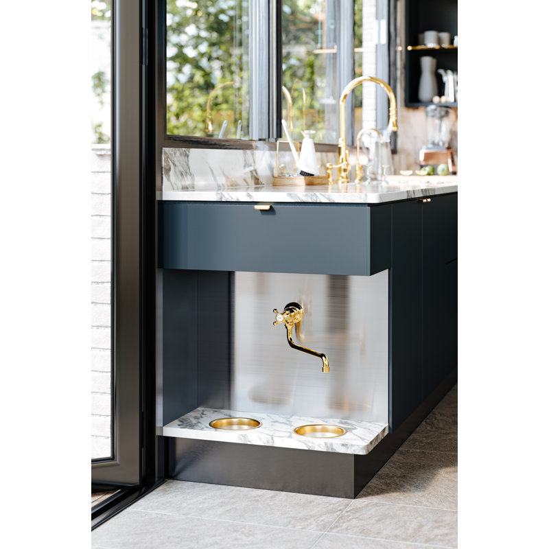 Patrizia™ Pull Down Single Handle Kitchen Faucet with Accessories, Italian Brass