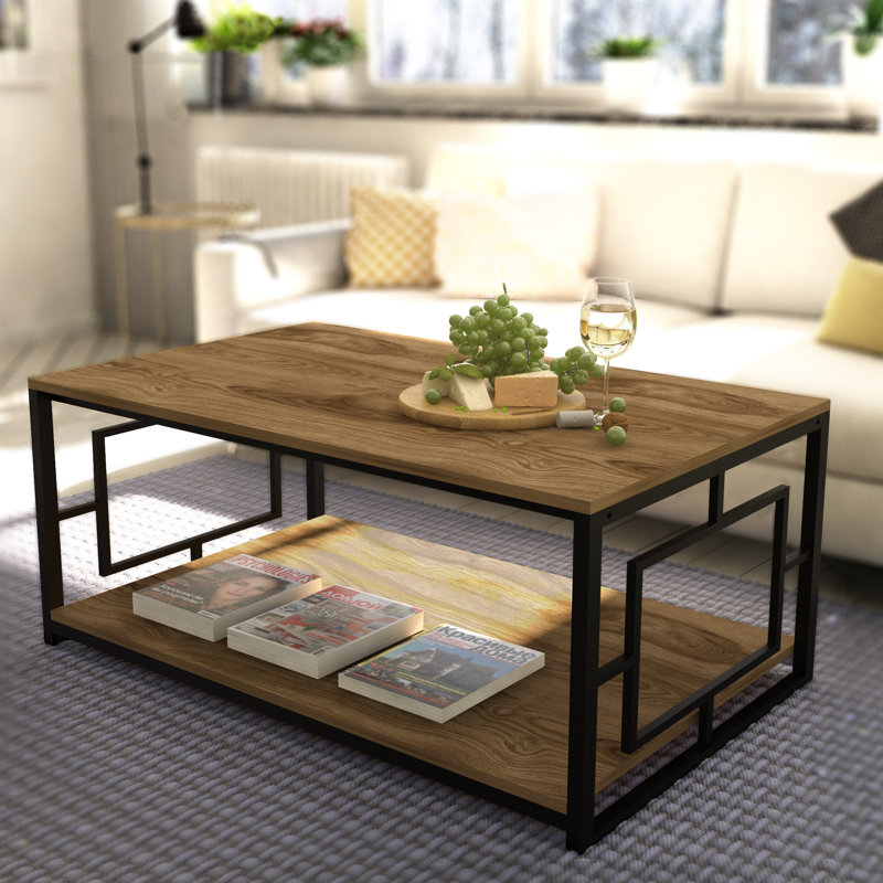 Hodgdon 120cm Rectangular Coffee Table, Black/Oud Oak, Oud Oak