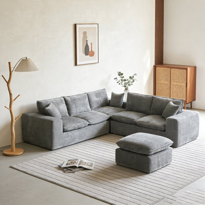 107'' Modern Boucle L-shaped Sectional Sofa