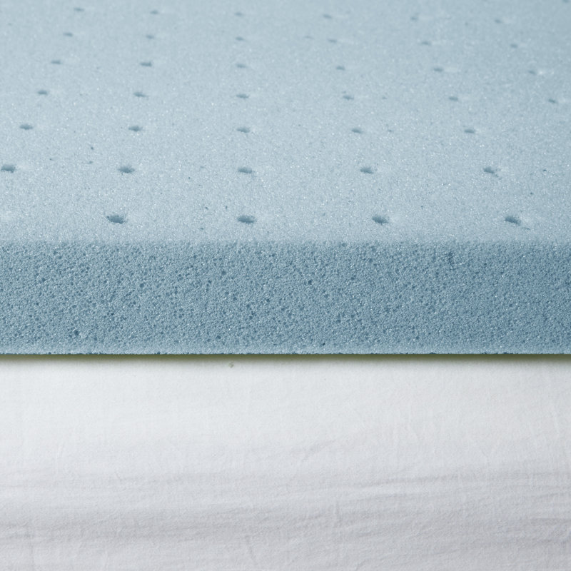 Sleep Philosophy Gel Memory Foam All Season Reversible Hypoallergenic Mattress Topper, Full, 2"