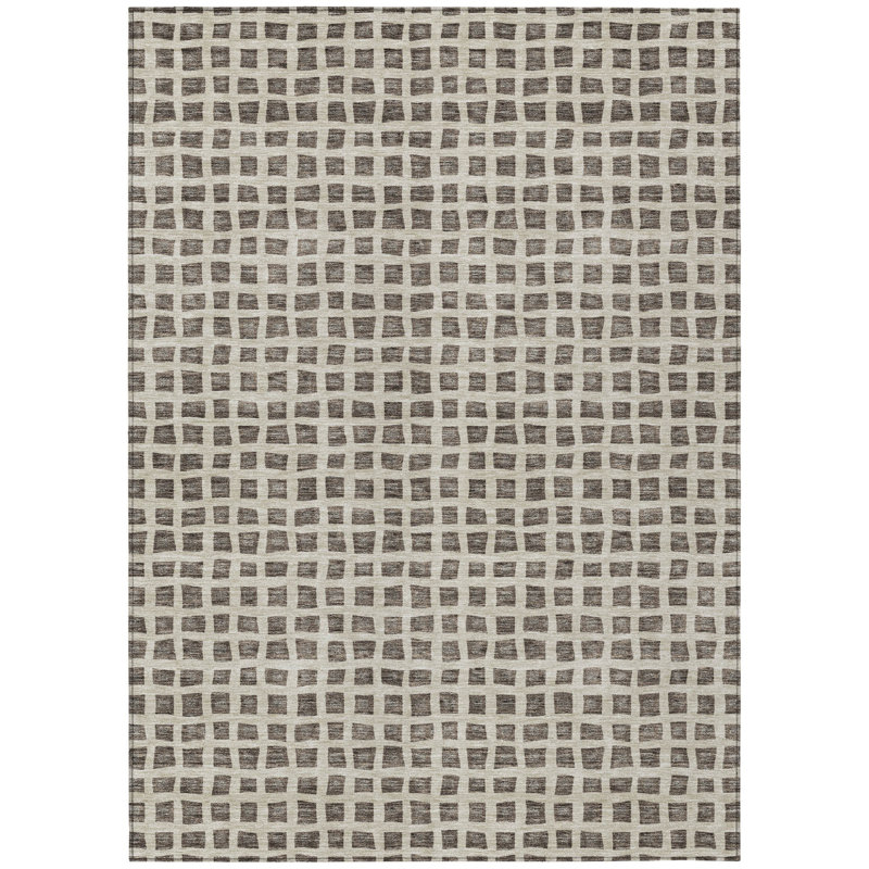 Tapis intérieur lavable à motif géométrique 9 pi x 12 pi ivoire