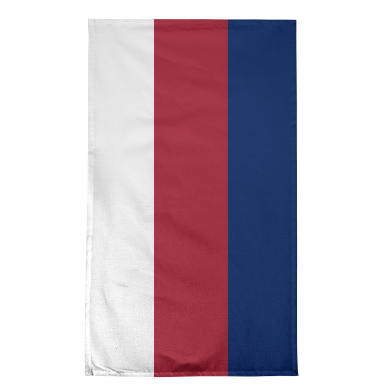 Serviette de thé hockey Anaheim, Blanc / Rouge / Bleu, Sergé de coton