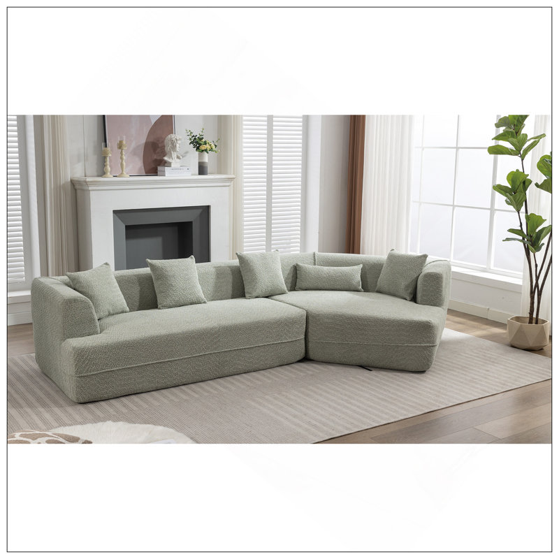 Canapé modulaire, canapé de style minimaliste moderne, rembourré, combinaison libre, tissu de fibre rond, tissu anti-froissement, extension de dimension