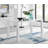 Eubanks High Gloss 6 Seat Rectangular Dining Table Set with Faux Leather Upholstered Dining Chairs-834681240