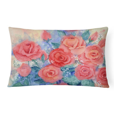 Rippeon Roses Fabric Indoor/Outdoor Throw Pillow