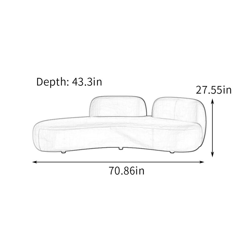 Chaise longue ergonomique avec tissu en flanelle, Orienté à droite, Vert