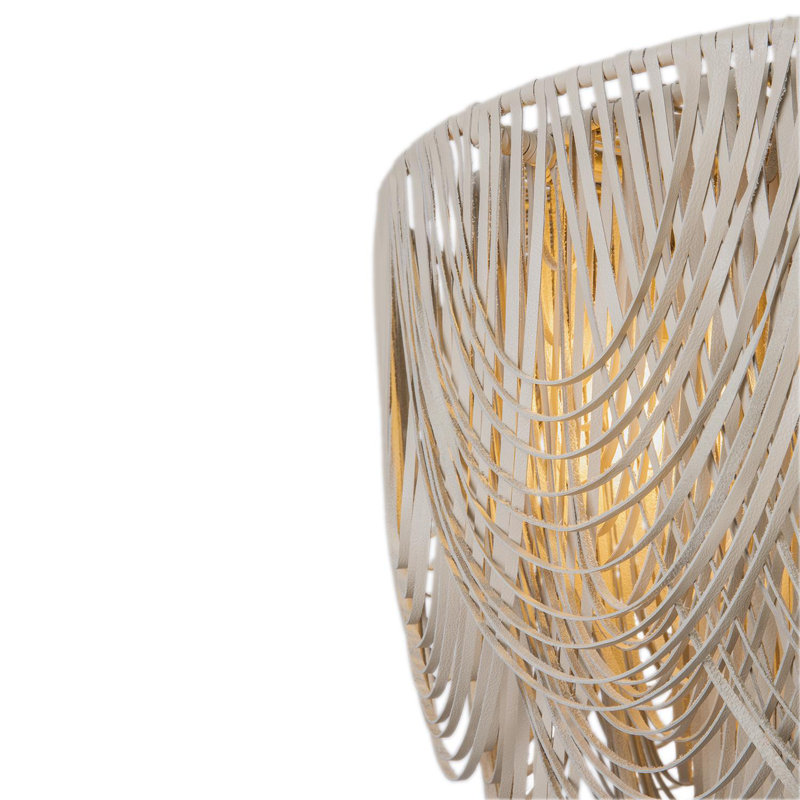 Medium Leather Fringe Flushmount Chandelier, 22" H x 28" W x 28" D