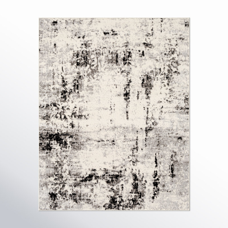 Ceslie Gray/Charcoal Area Rug, Rectangle 7'10" x 10'