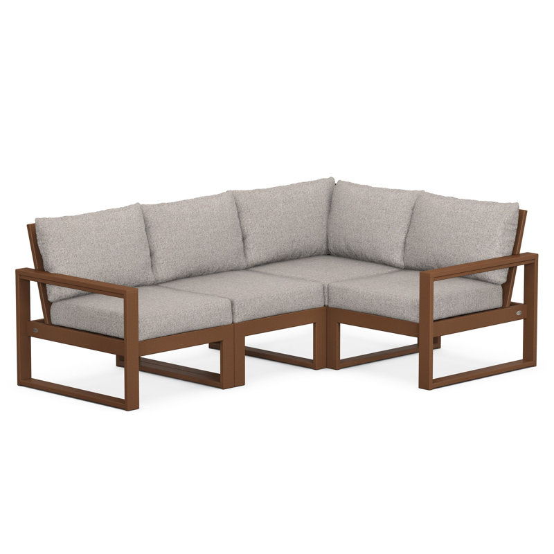 EDGE 4-Piece Modular Deep Seating Set, Black, Natural