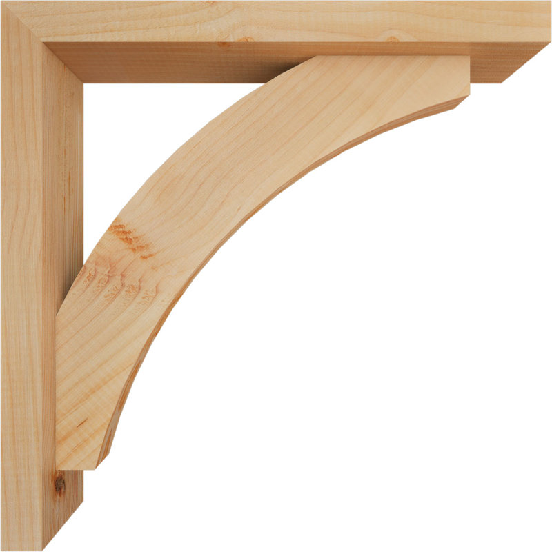 Thorton Block Bracket with Offset Brace, 20 x 20, 3 1/2"W Douglas Fir (Smooth)