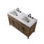 Meuble-lavabo double 54 po avec plateau en pierre d'ingénierie Sebastiano-111376222
