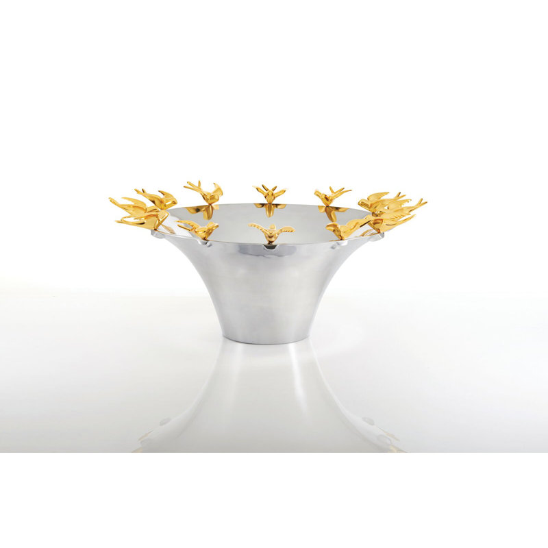 Bol décoratif en métal « Posh and luxe » en argent/or