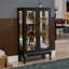 Vitrine avec portes en verre trempé, vitrine éclairée avec tablettes réglables pour la maison ou le bureau