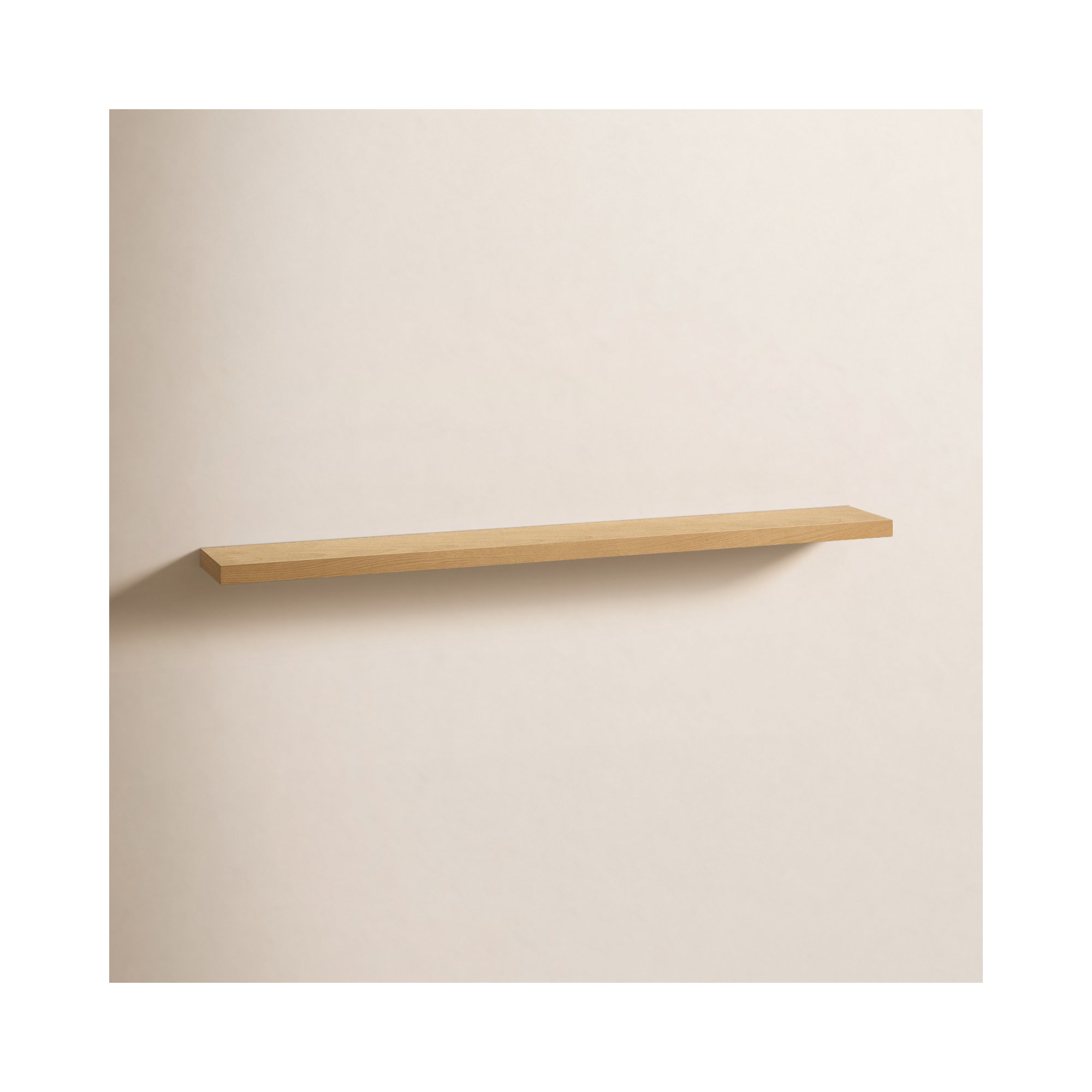 Sherice Floating Shelf, 1.97" H x 74.81" W x 10.24" D, Oak