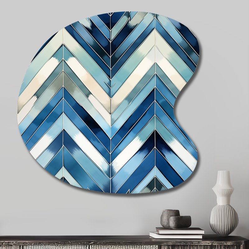 Coriann - Art en métal à chevrons en forme de goutte irrégulière, H 27 po x l 27 po