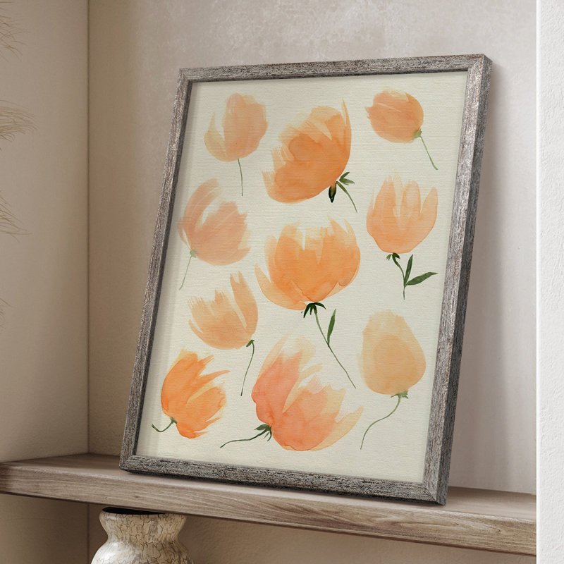 FallenFlowersI Framed Print - Solid Wood, 15" H x 12" W