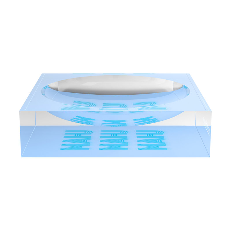 Mahjong Acrylic Decorative Tray, 6"W x 6"D x 2"H, Blue