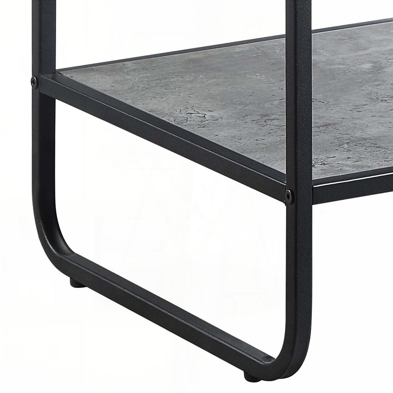 Table de bout blanche ultra brillante avec deux tiroirs - pieds chromés, façades contrastantes