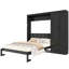 Grand lit escamotable avec garde-robe et tiroirs de rangement, tête de lit tapissier-133422487